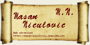 Mašan Niculović vizit kartica